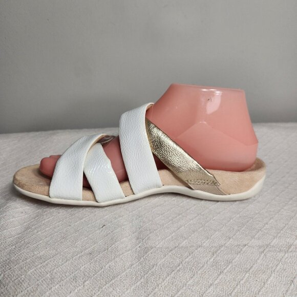 Vionic Women's Size 7 Hadlie White Gold Cross edición Straps (28) - Picture 4 of 9